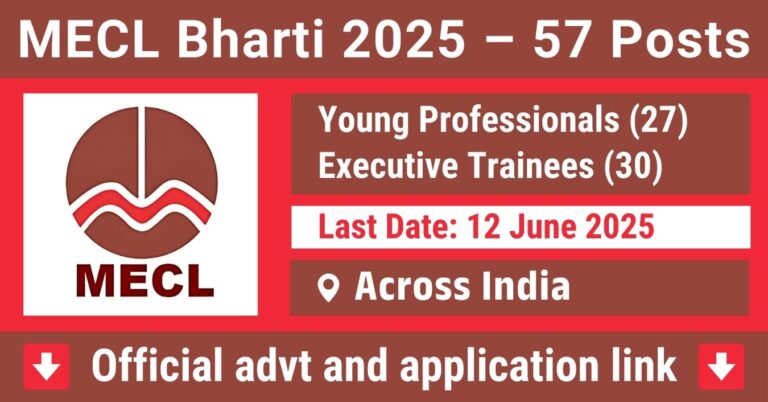 MECL Bharti 2025 – 57 Posts