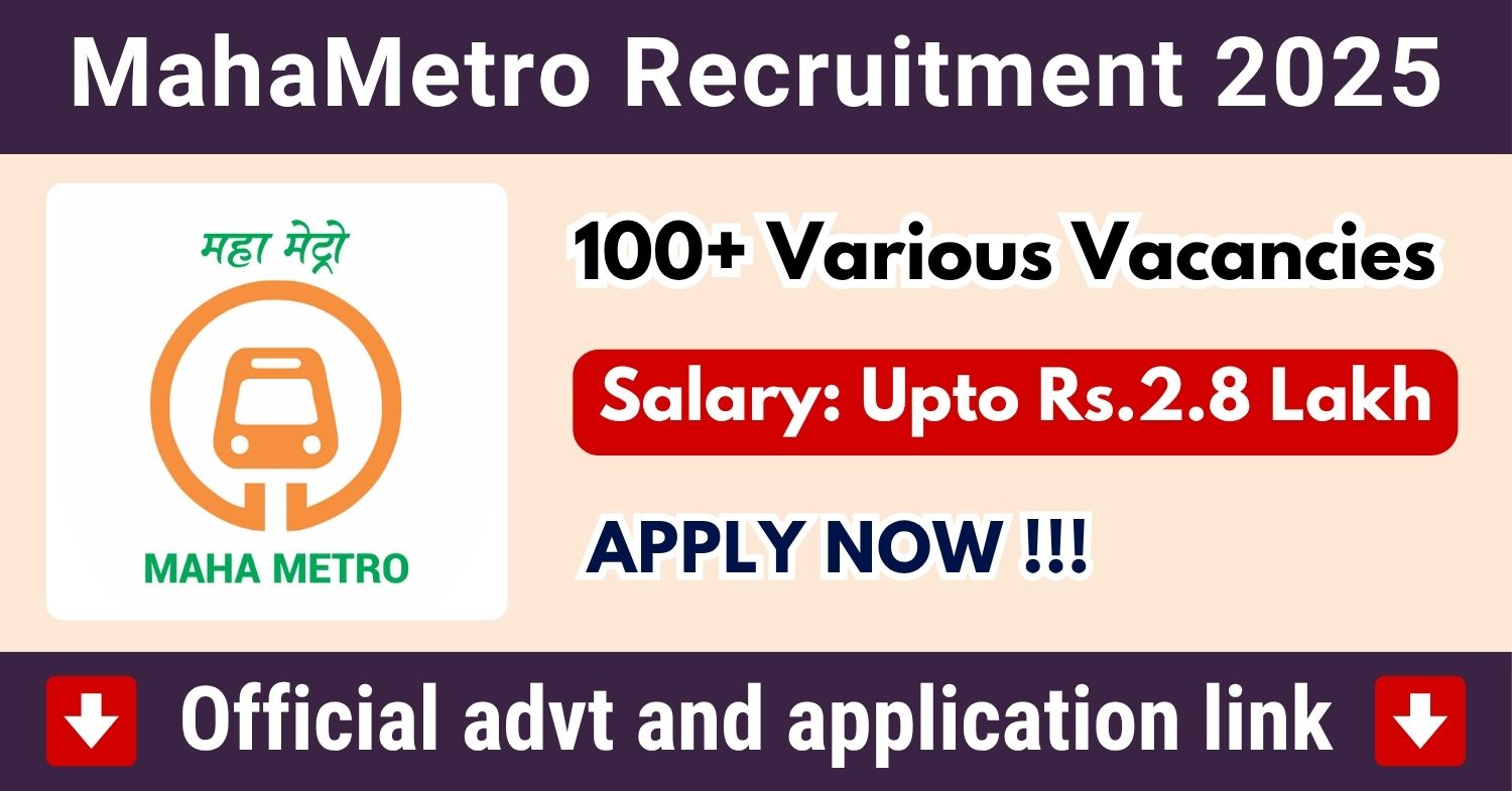 MahaMetro Recruitment 2025