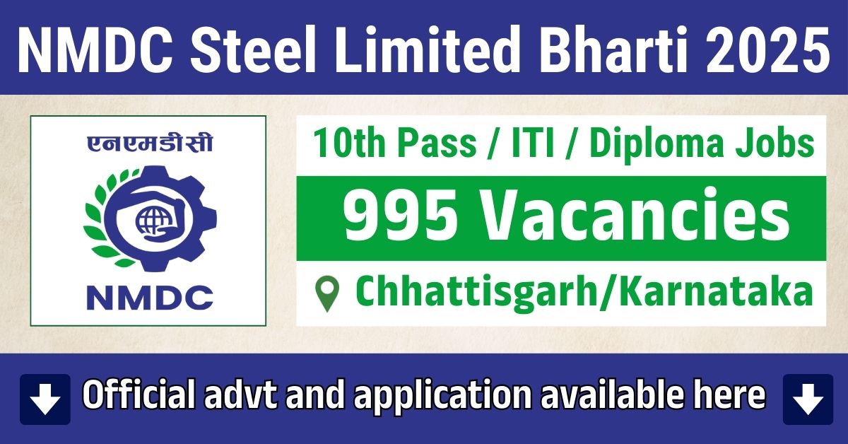 NMDC Steel Limited Recruitment 2025