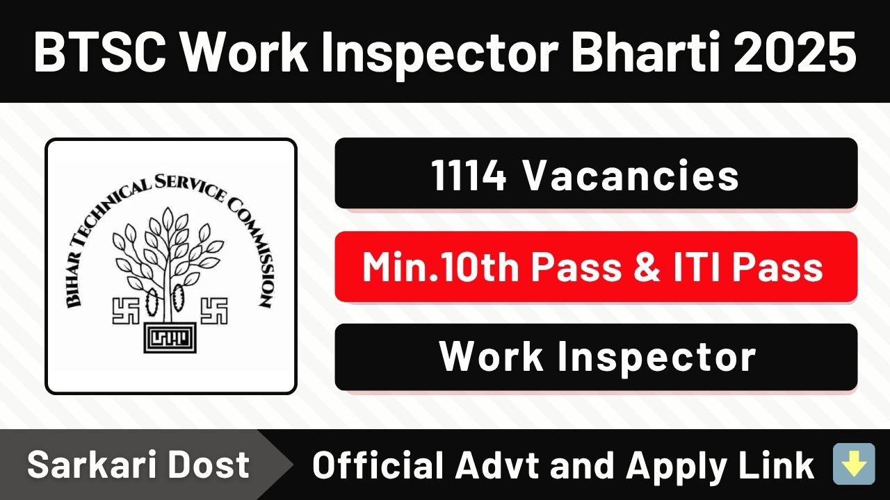 BTSC Work Inspector Bharti 2025