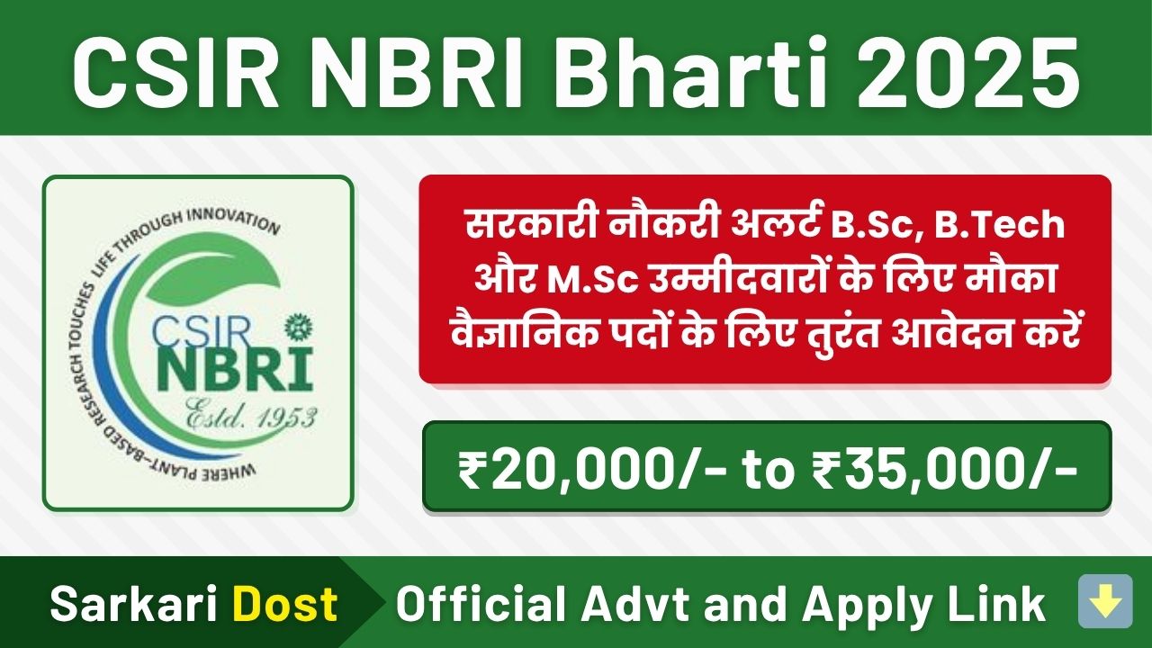 CSIR NBRI Bharti 2025 1