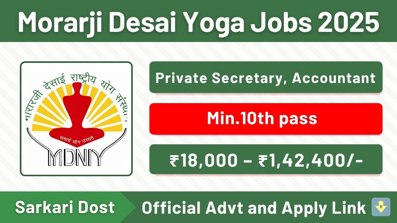 Morarji Desai Yoga Jobs 2025