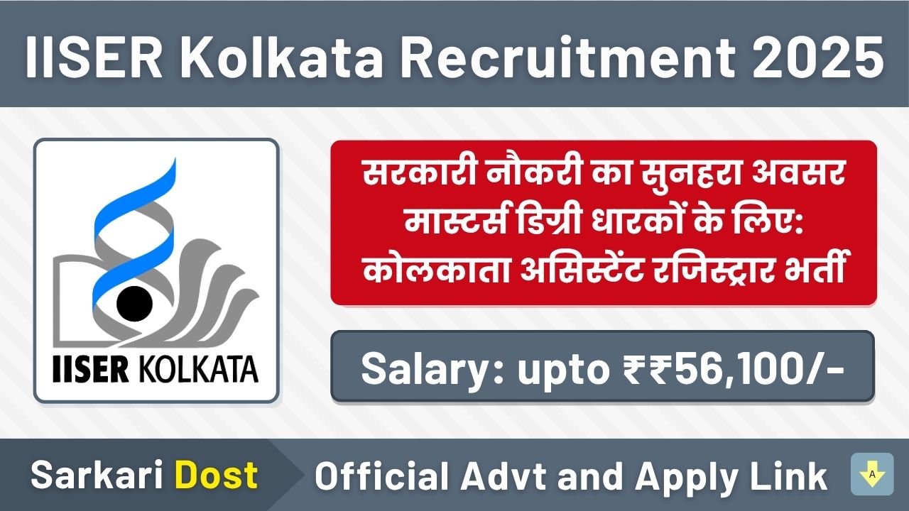 IISER Kolkata Recruitment 2025