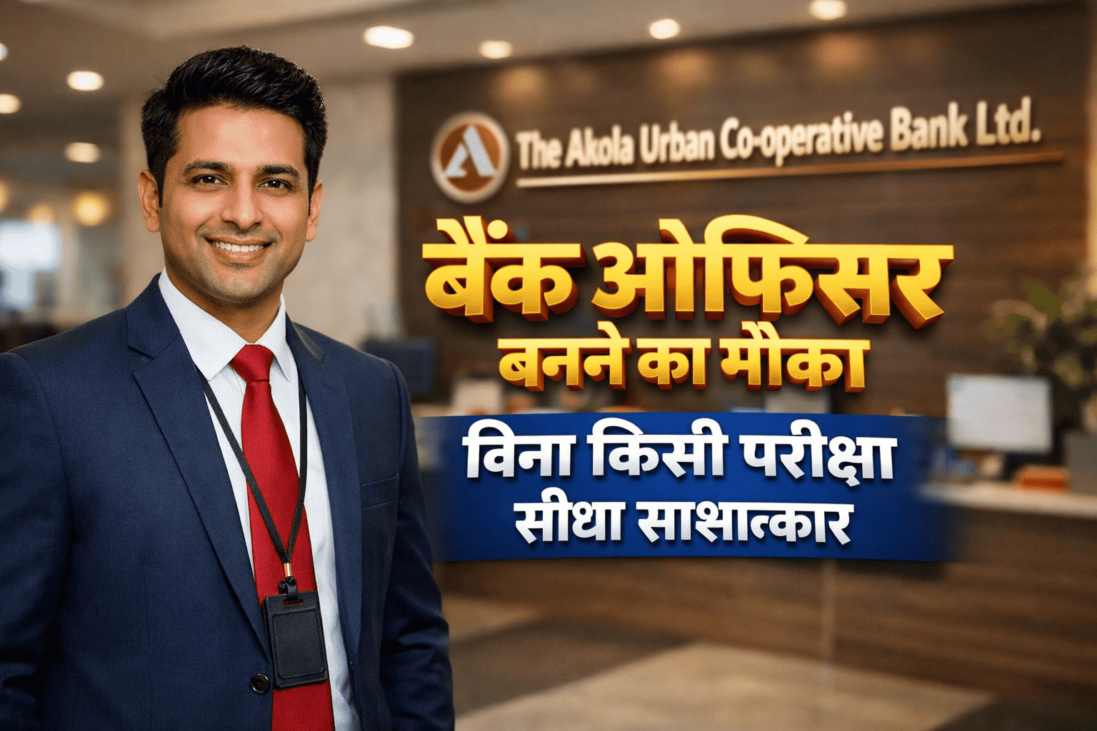 Akola Urban Cooperative Bank recruitment 2026 officer post realistic image