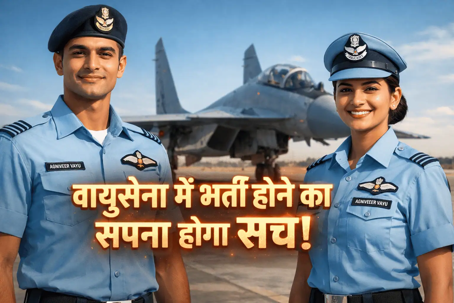 Indian Air Force Agniveervayu Recruitment 2026 feature image showing candidates in uniform with a fighter jet.