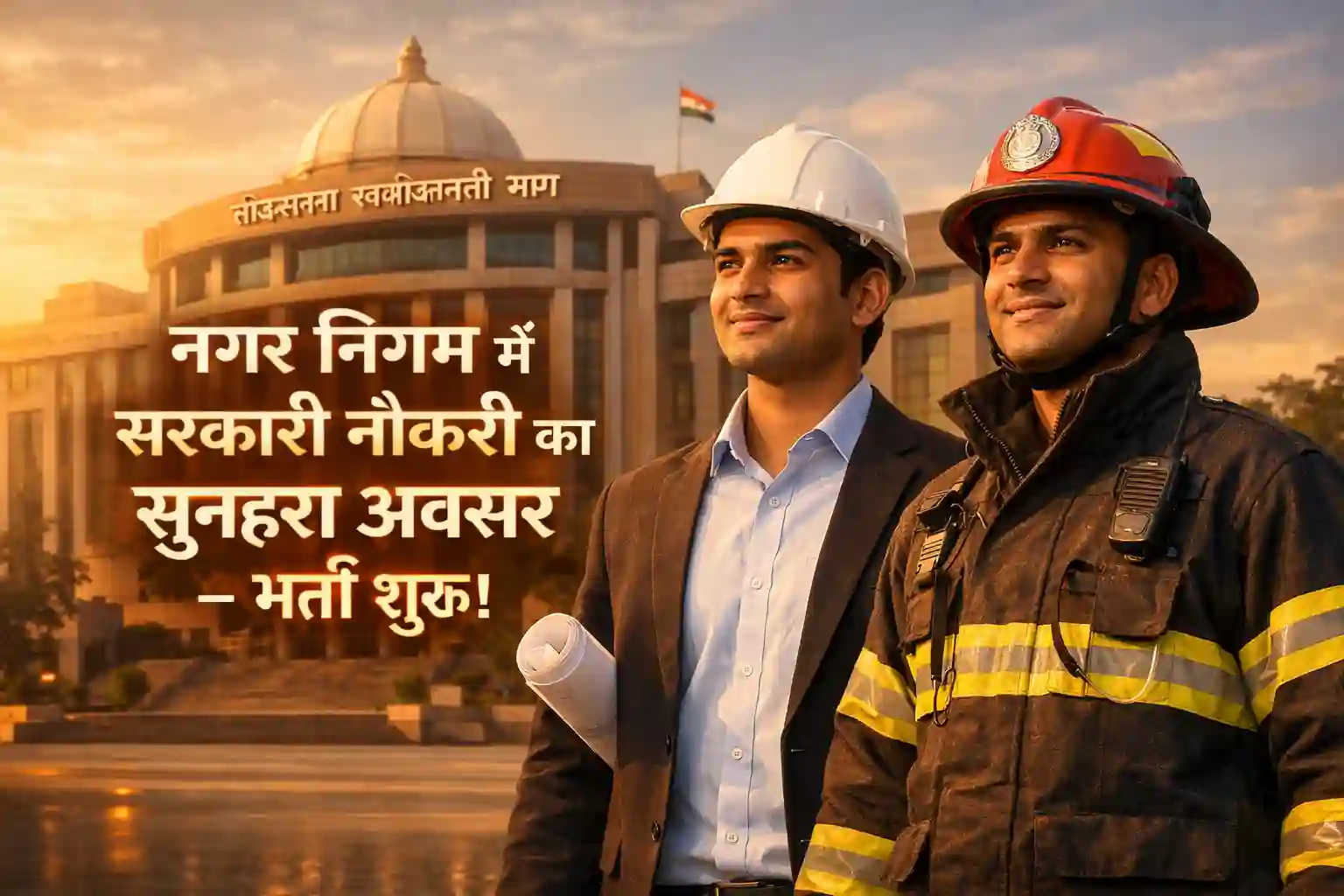 छत्रपति संभाजीनगर नगर निगम भर्ती 2026 के लिए जूनियर इंजीनियर और फायरमैन की टीम।