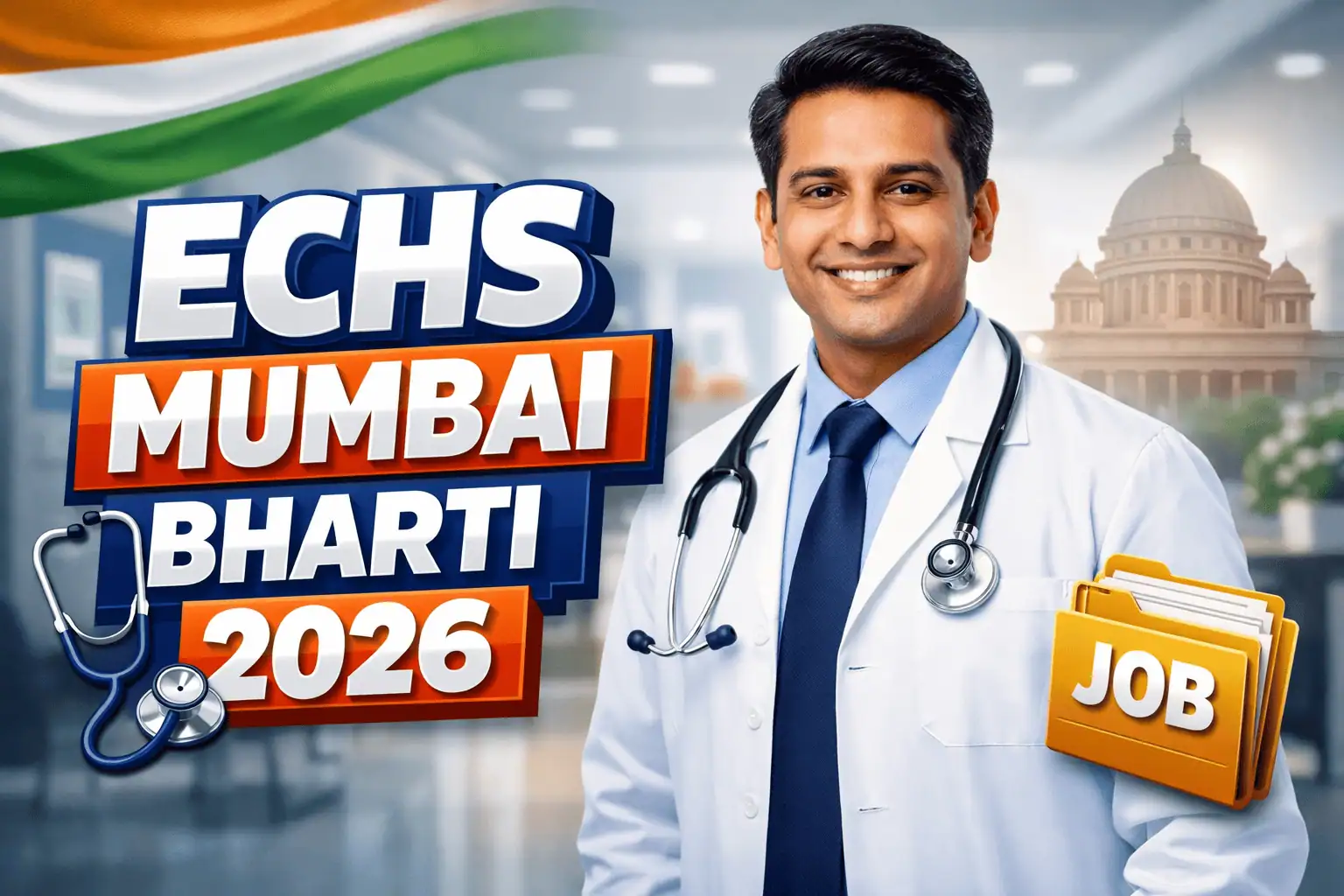 ECHS Mumbai Bharti 2026 Notification for Medical Officer, Clerk, and Pharmacist Posts.