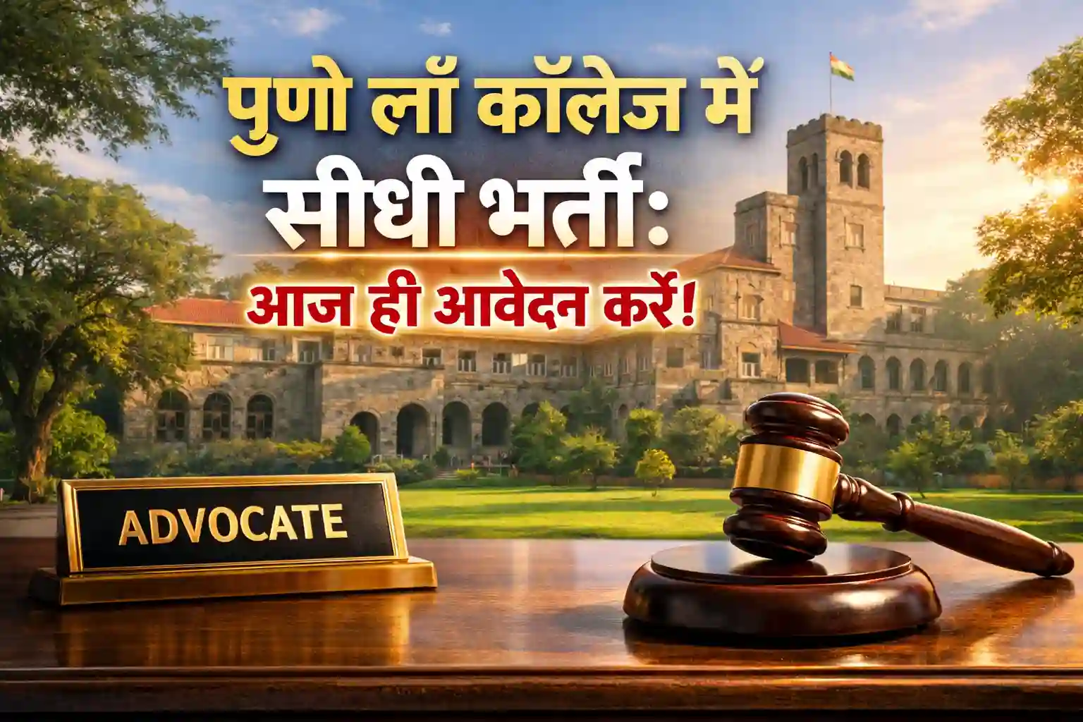 Indian Law Society ILS Pune Recruitment 2026 realistic campus and legal desk view