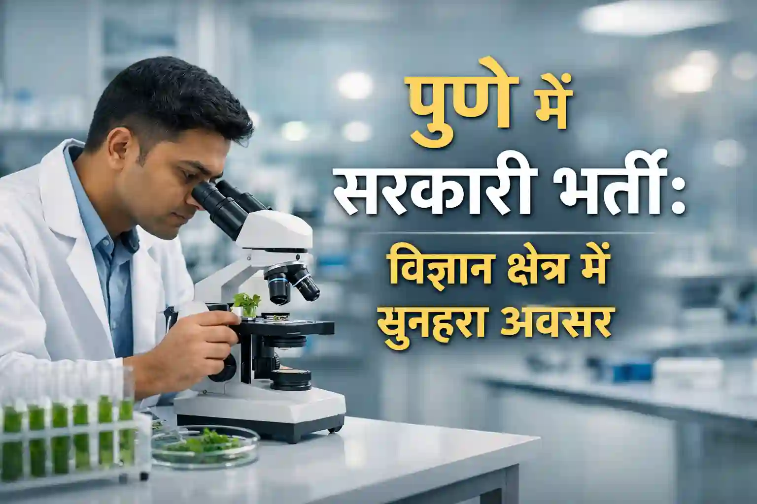 Agharkar Research Institute Pune laboratory with a researcher working on a project assistant vacancy.