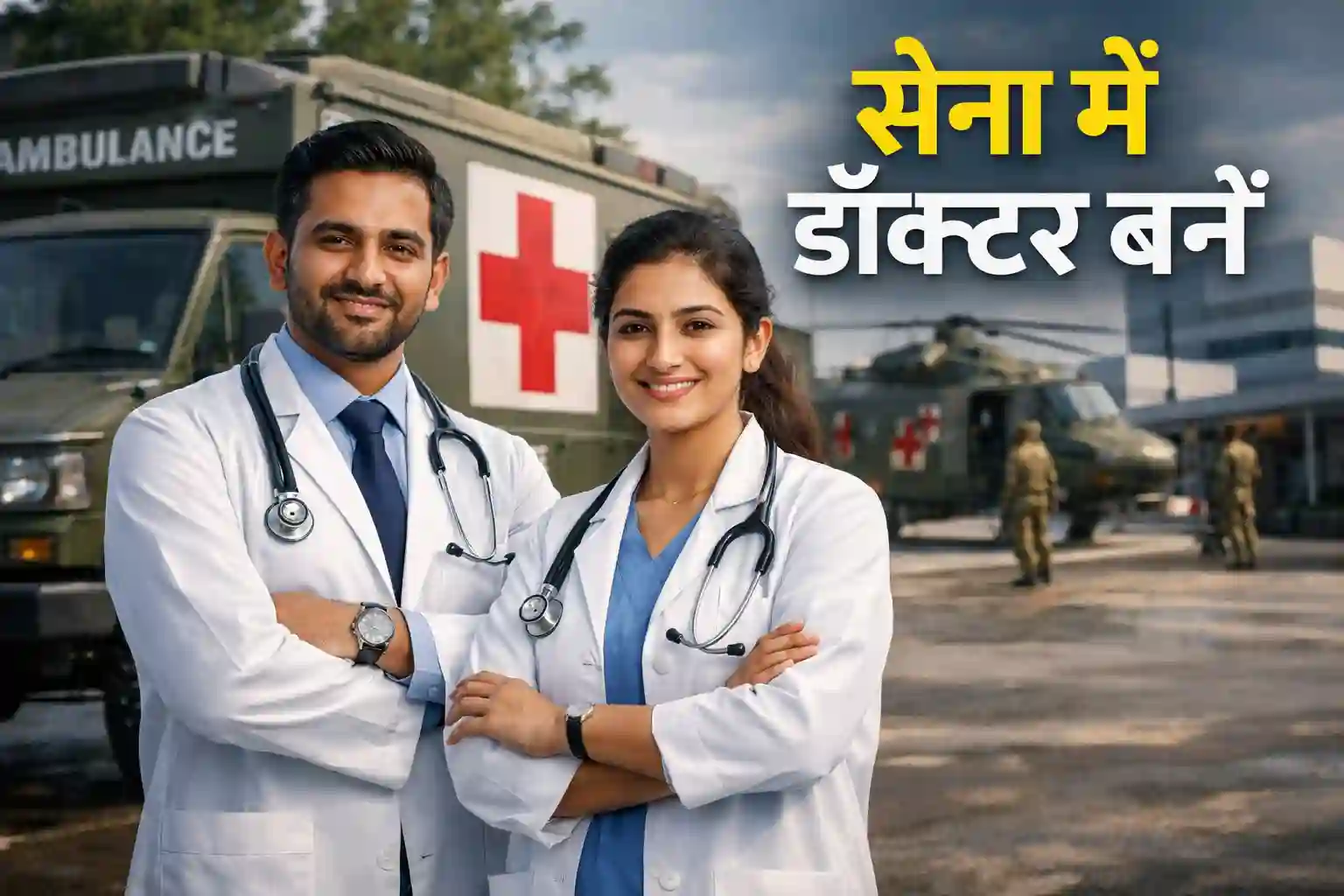 भारतीय सेना में मेडिकल ऑफिसर भर्ती 2026 के लिए डॉक्टर वर्दी में।