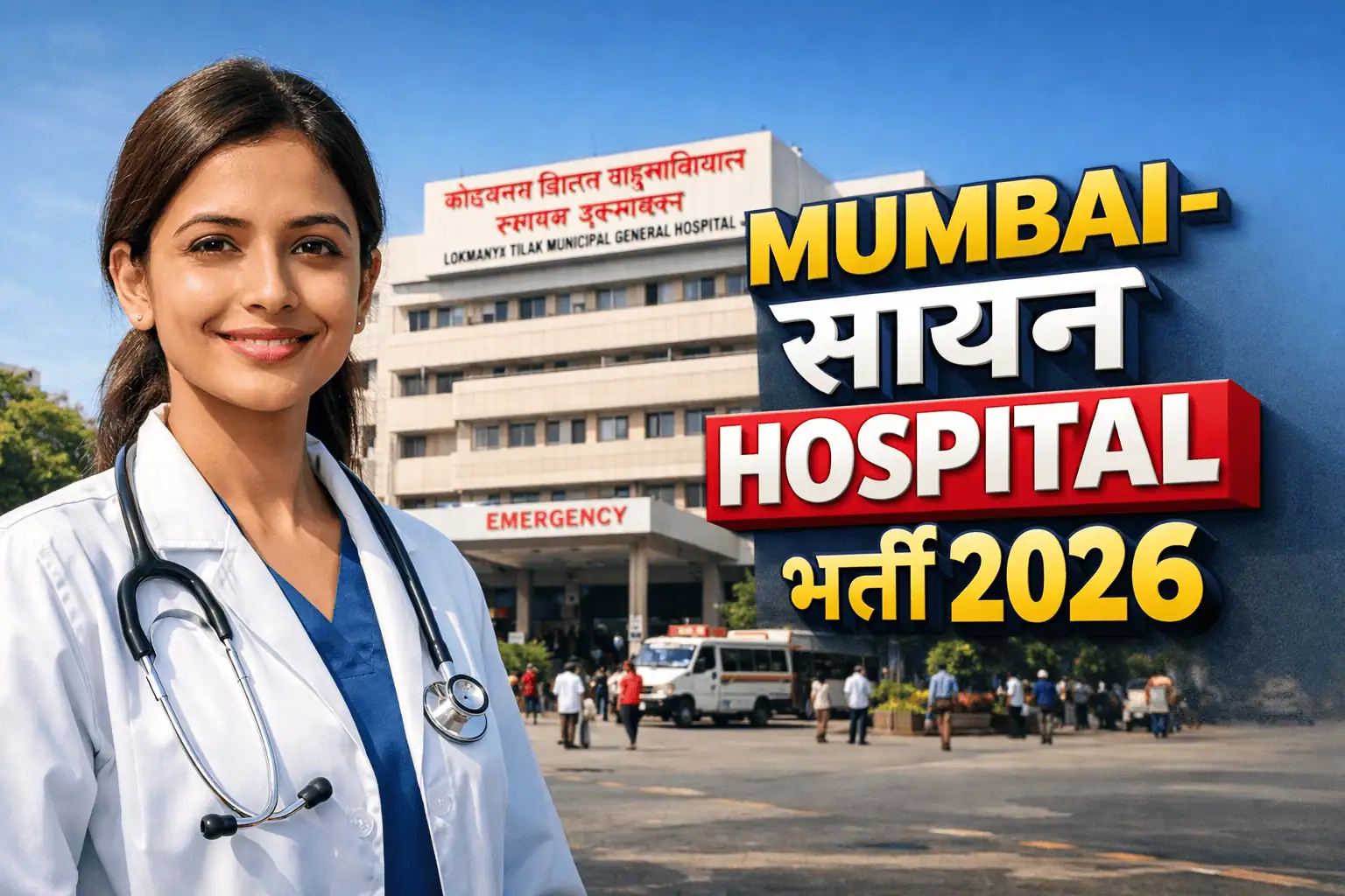 LTMG सायन अस्पताल मुंबई में असिस्टेंट मेडिकल ऑफिसर भर्ती 2026 का पोस्टर