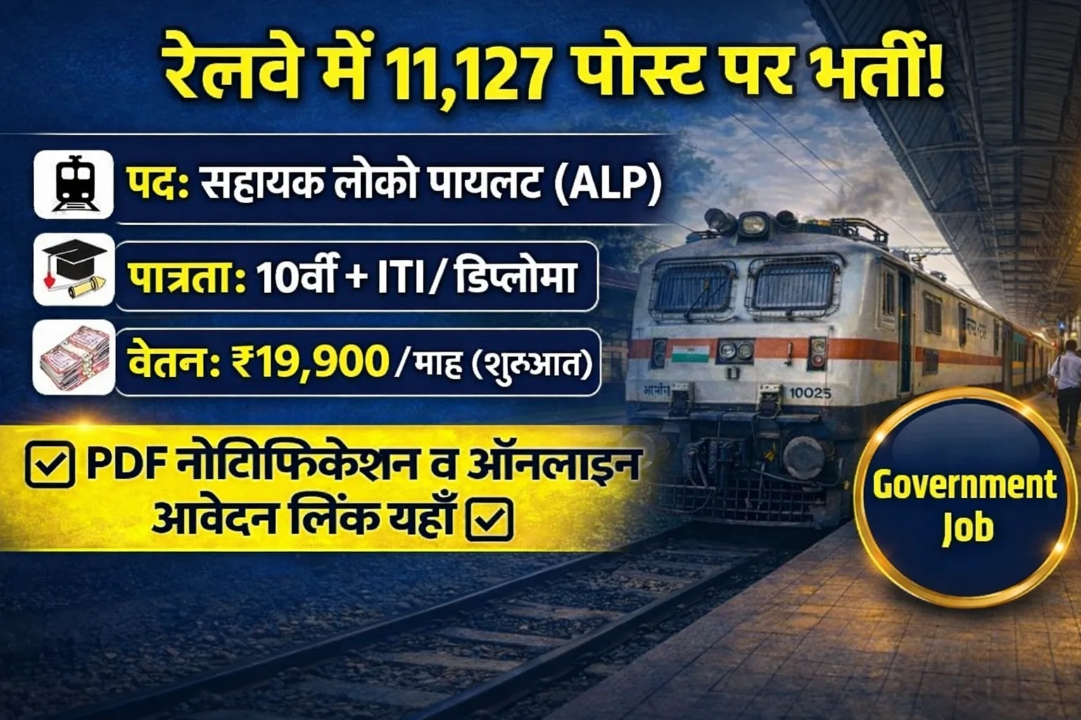 Railway me 11127 posts par bharti 1