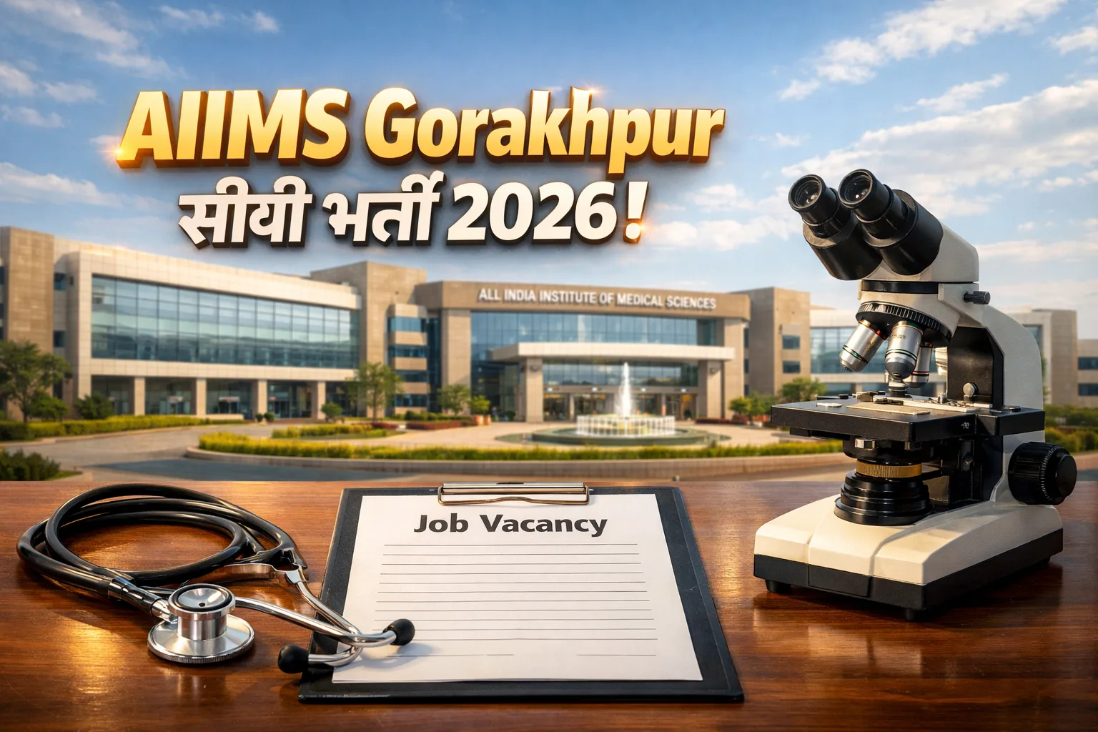 AIIMS गोरखपुर भर्ती 2026 प्रोजेक्ट रिसर्च साइंटिस्ट और टेक्निकल सपोर्ट पद