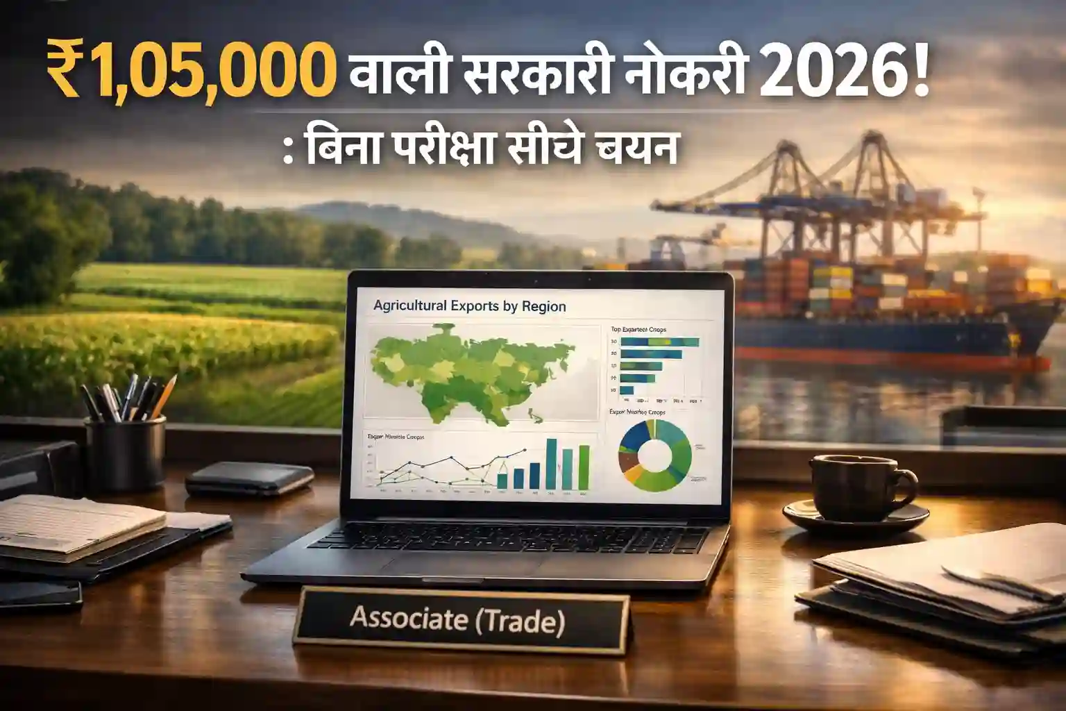APEDA Associate Trade Recruitment 2026 notification image showing high salary and agricultural export theme.