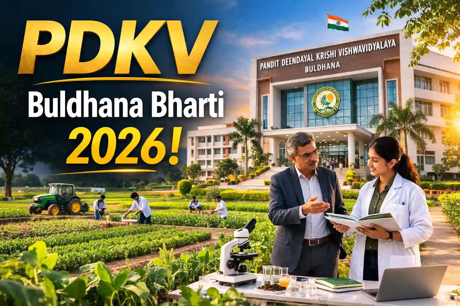 Bhausaheb Phundkar Government College of Agriculture Buldhana building and professionals representing 2026 recruitment for Assistant Professor and staff.