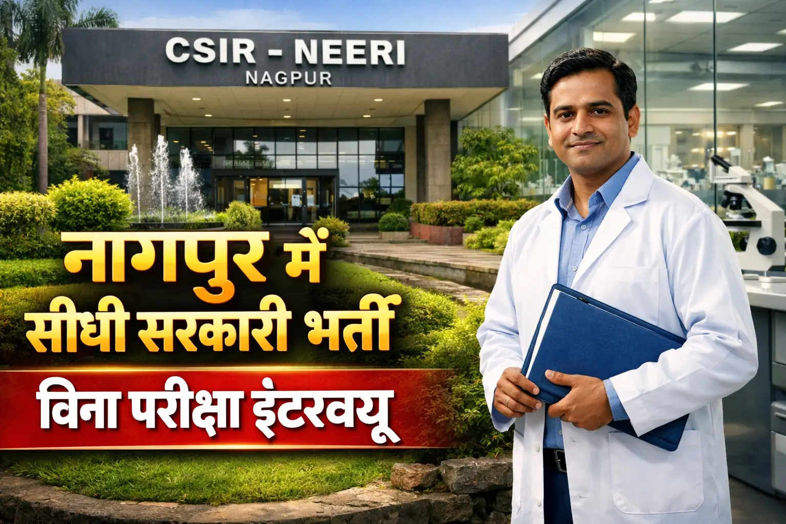 CSIR-NEERI नागपुर प्रोजेक्ट एसोसिएट भर्ती 2026 के लिए आधिकारिक अधिसूचना का पोस्टर।