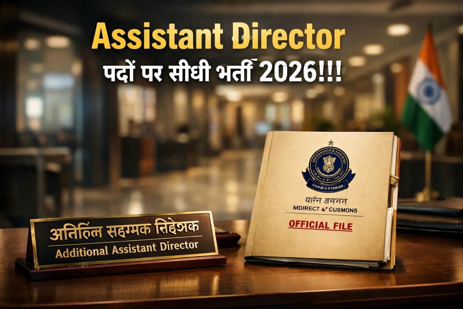 DGPM CBIC Additional Assistant Director Recruitment 172 Vacancy Banner in Hindi