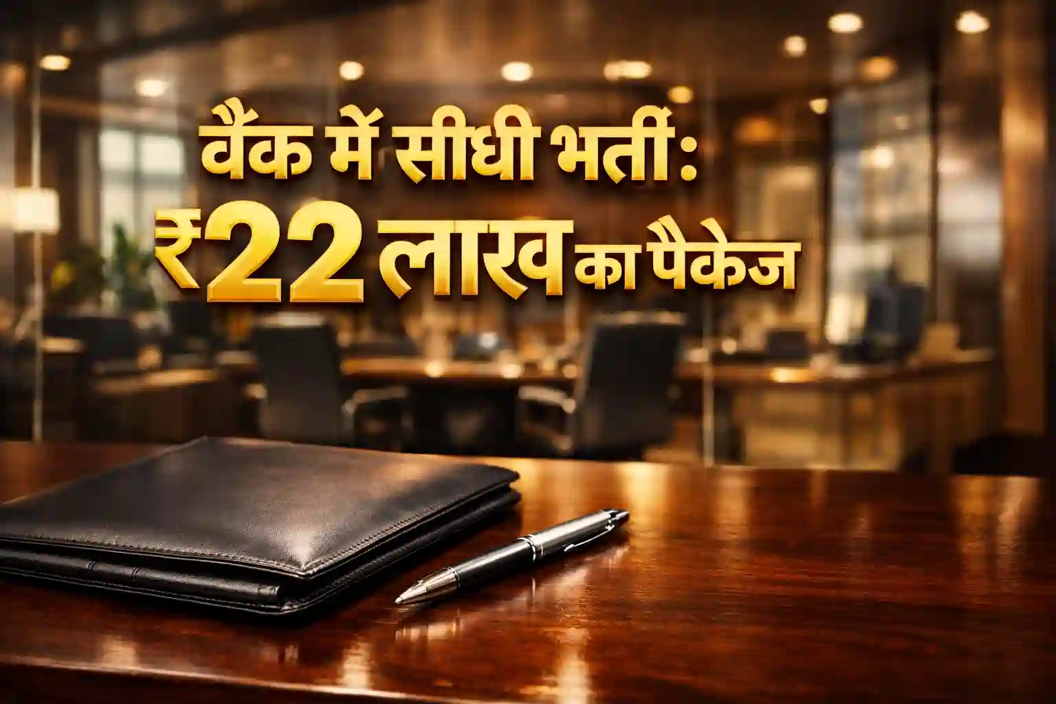 Exim Bank Officer Recruitment 2026 professionally designed corporate office background with recruitment text in Hindi.