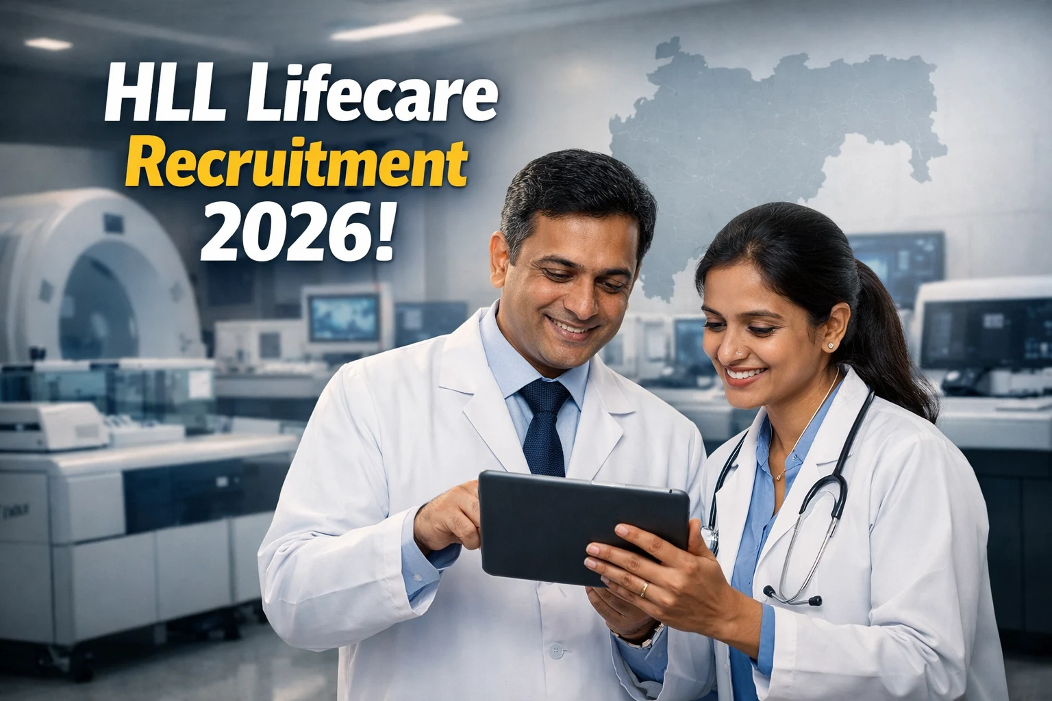 HLL Lifecare Limited recruitment 2026 professional healthcare staff working in a lab for Maharashtra vacancy.