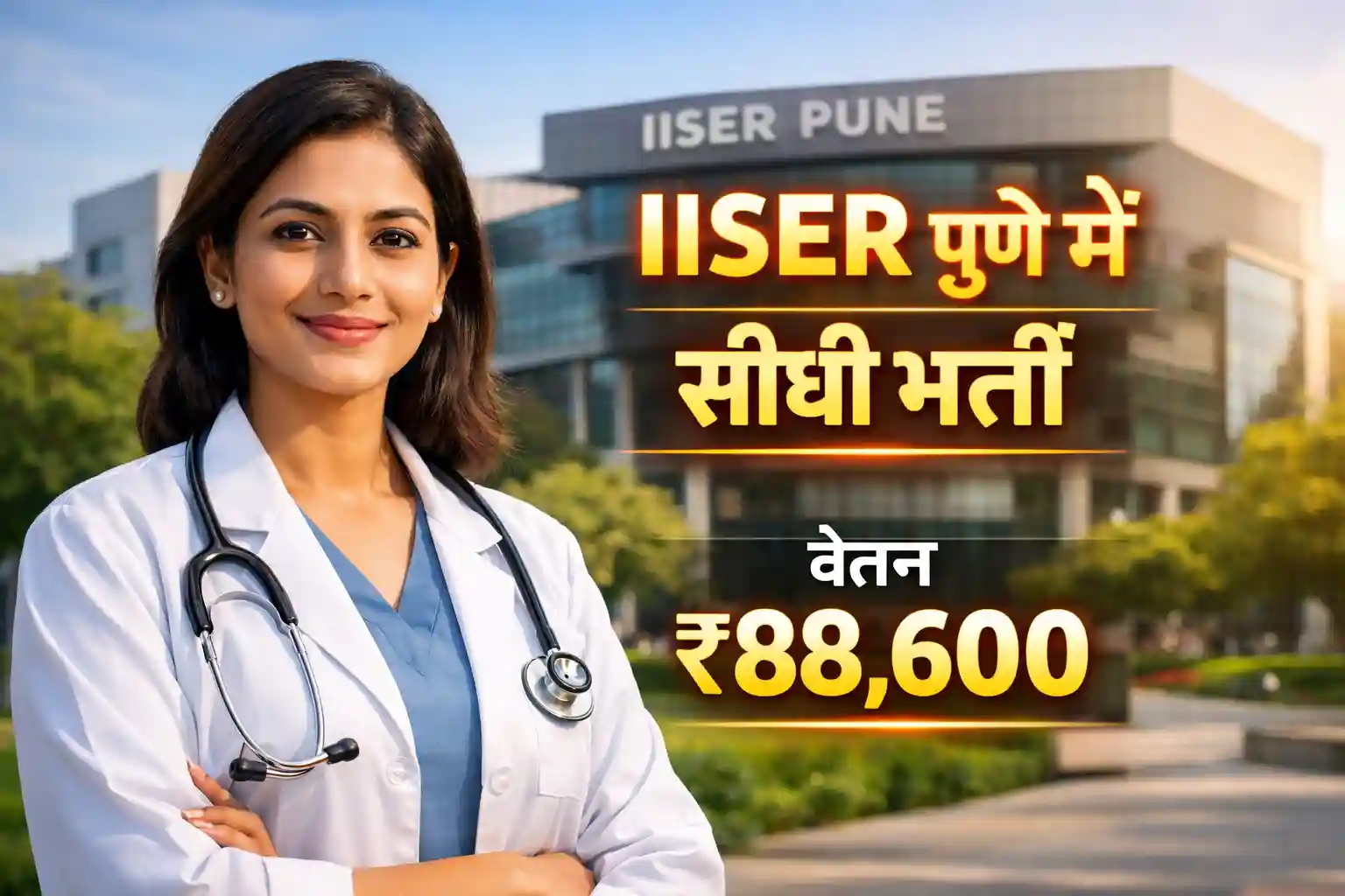 IISER Pune Medical Officer Female Recruitment 2026 Realistic Image