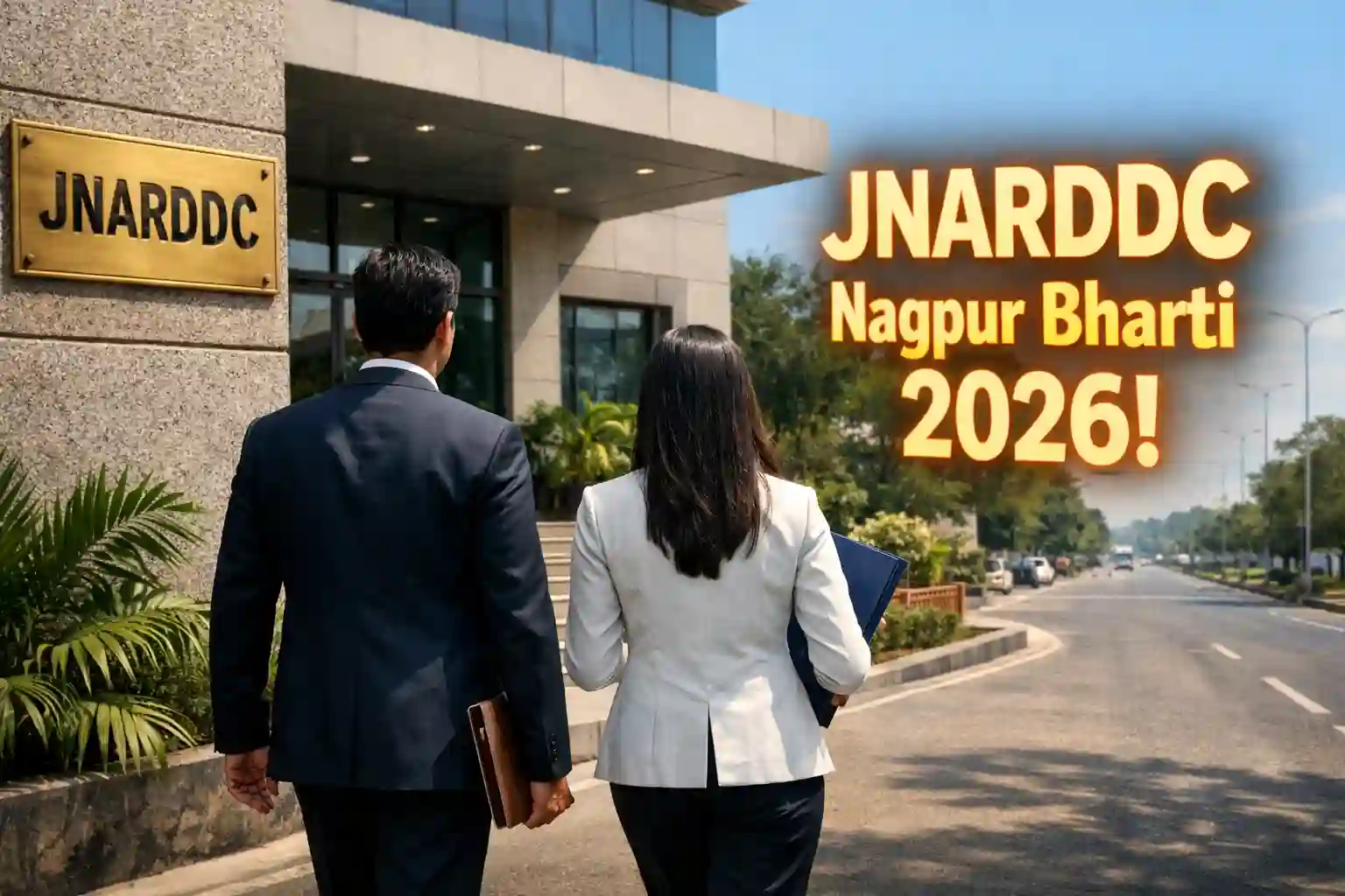 JNARDDC Nagpur office building entrance with science graduates for project assistant walk-in interview.
