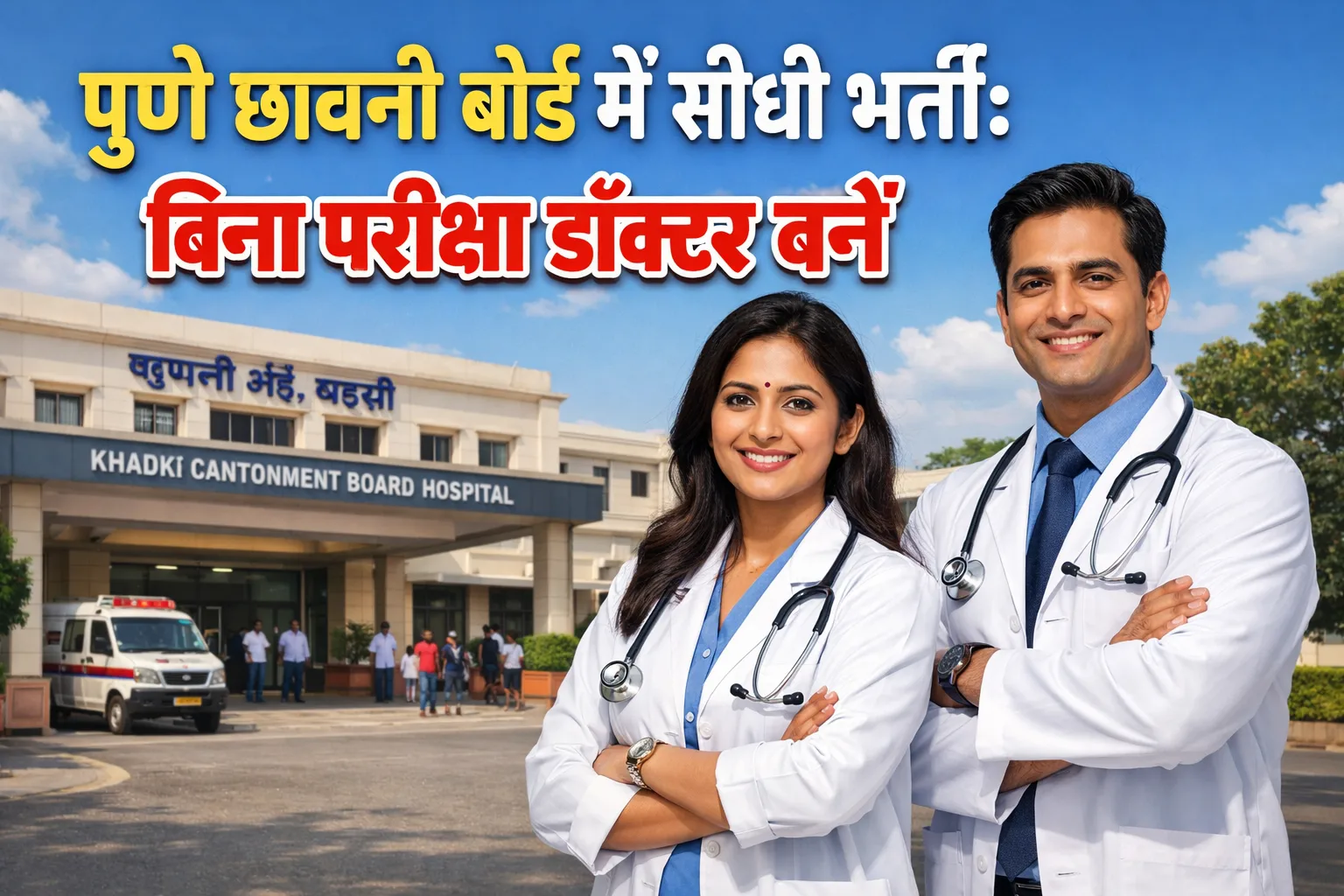 खड़की छावनी परिषद पुणे मेडिकल ऑफिसर भर्ती 2026 का विज्ञापन और डॉक्टर