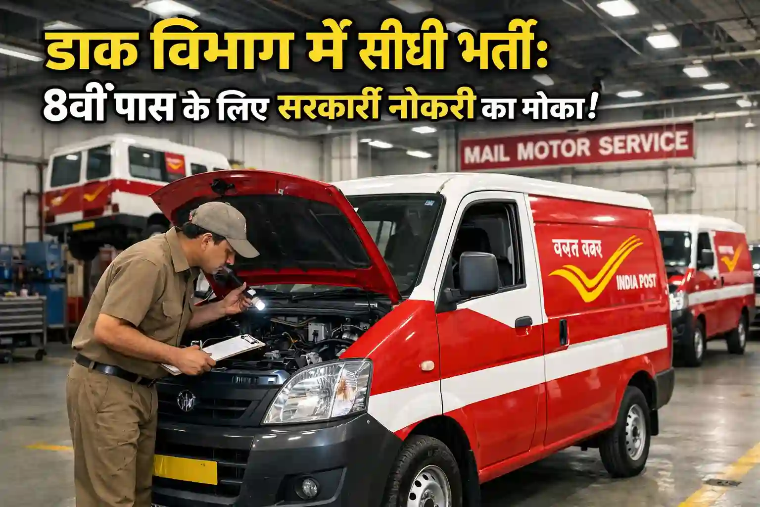 India Post Mail Motor Service Mumbai Skilled Artisan Recruitment 2026 for 8th pass candidates.