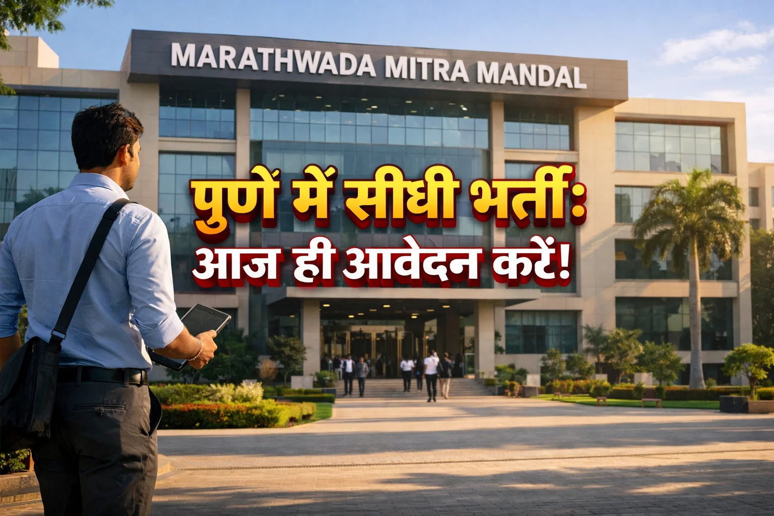 Marathwada Mitra Mandal Pune Recruitment 2026 professional building and job seeker.