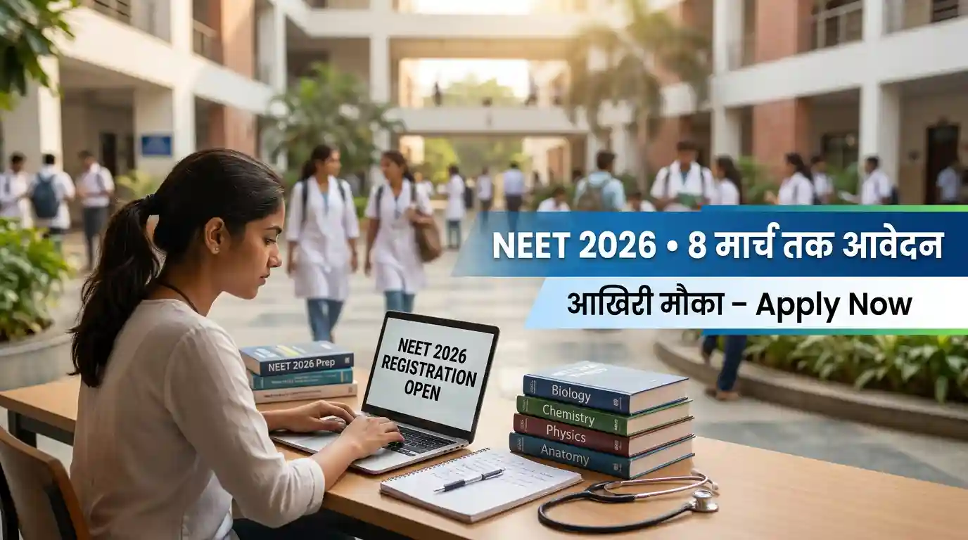 NEET 2026 रजिस्ट्रेशन आखिरी तारीख 8 मार्च – आवेदन कैसे करें और परीक्षा 3 मई को