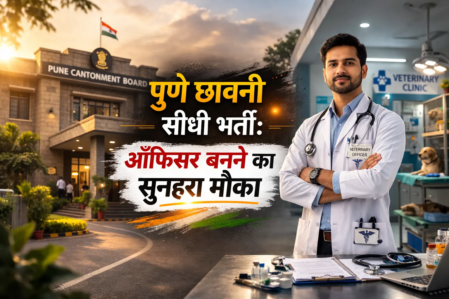 Pune Cantonment Board Veterinary Officer Recruitment 2026 realistic feature image.