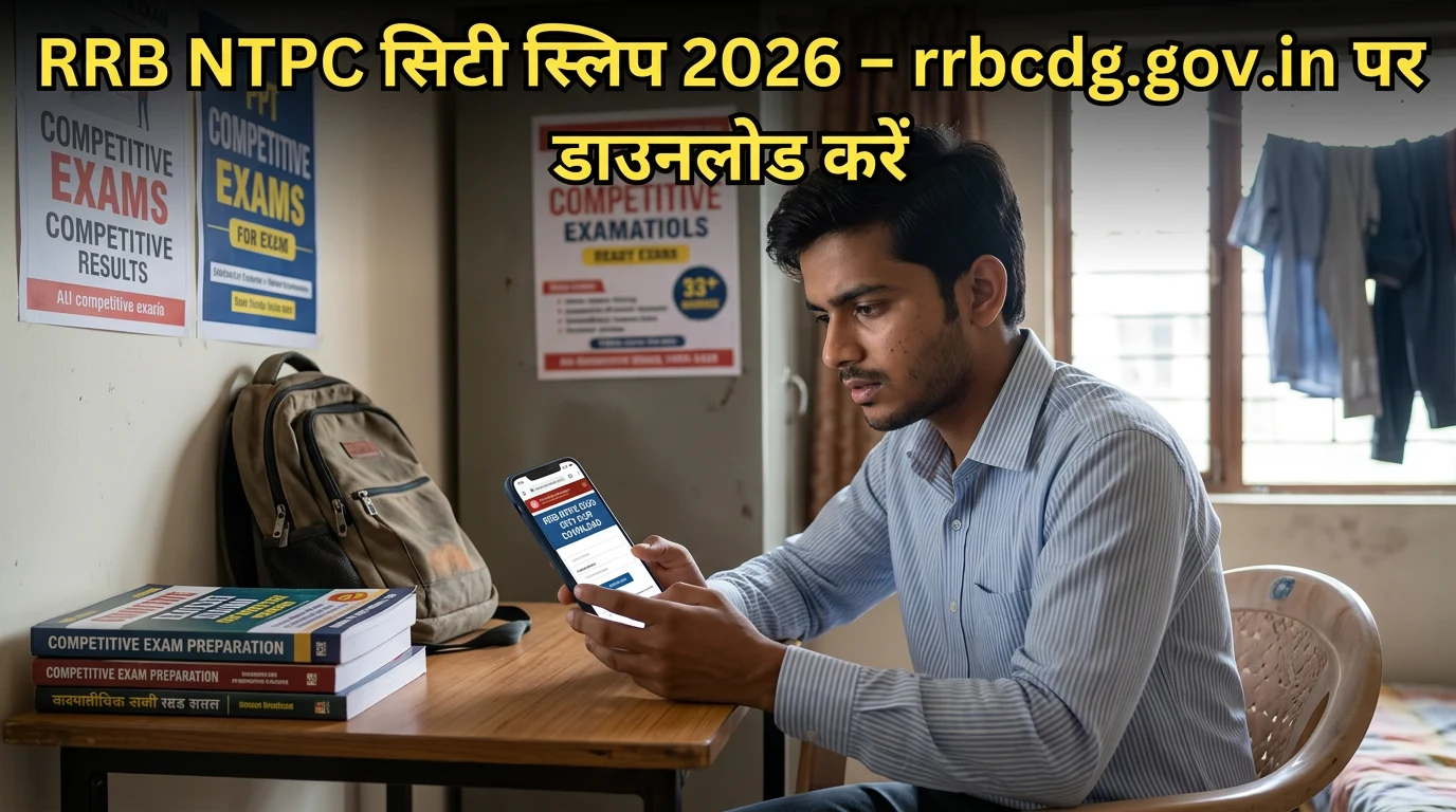 RRB NTPC Exam City Slip 2026 – rrbcdg.gov.in पर सिटी इंटिमेशन स्लिप कैसे डाउनलोड करें