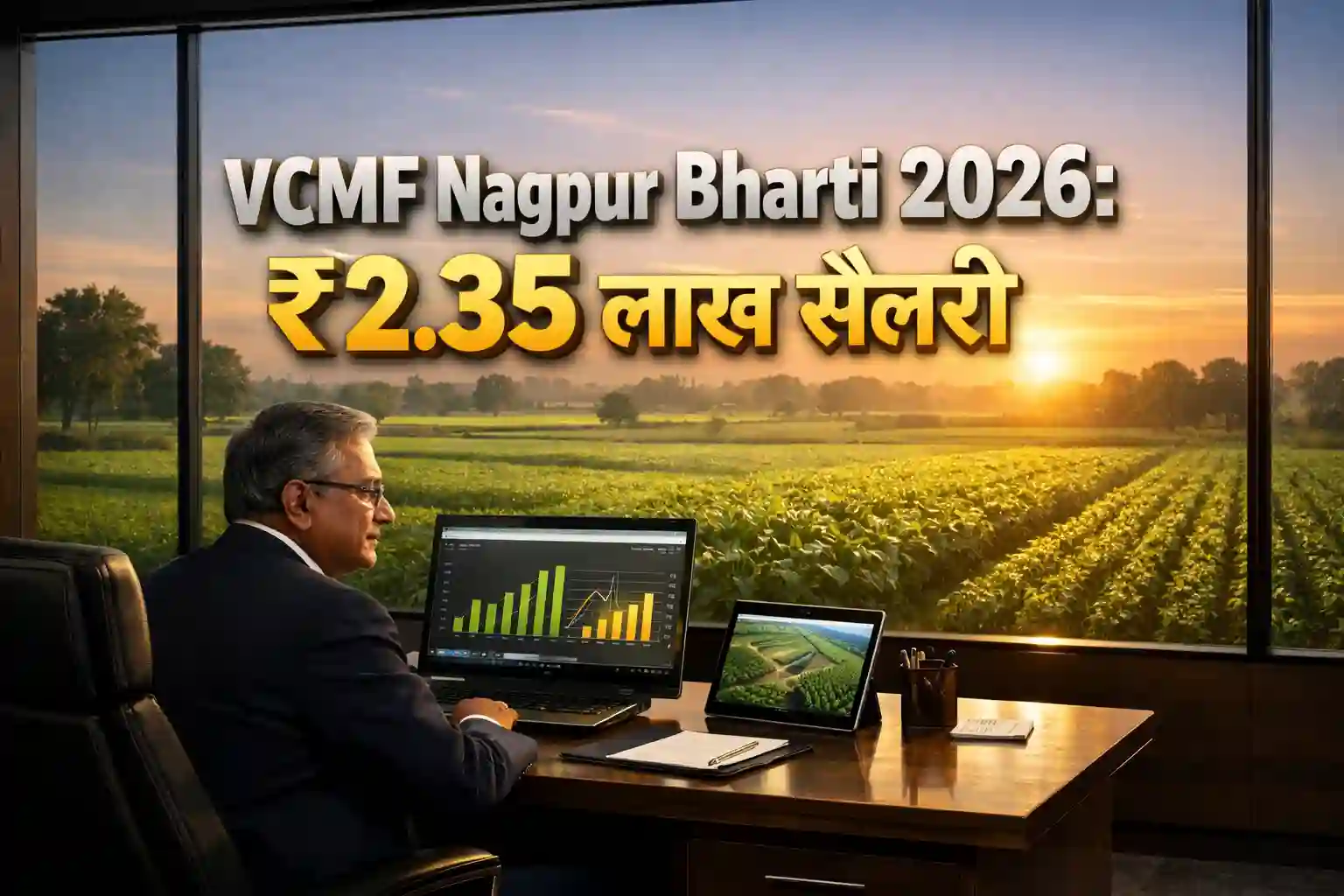 VCMF Nagpur Managing Director Recruitment 2026 professionally dressed executive in office with agriculture background
