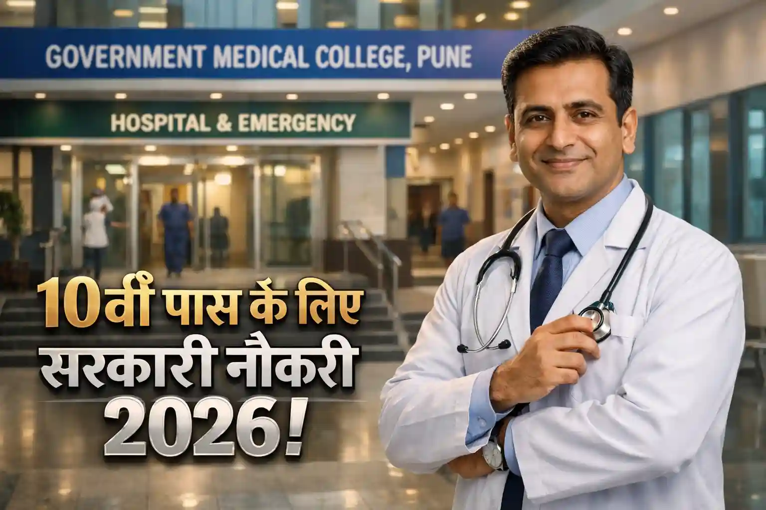 भारतरत्न अटल बिहारी वाजपेयी मेडिकल कॉलेज पुणे में विभिन्न पदों पर सीधी भर्ती का दृश्य