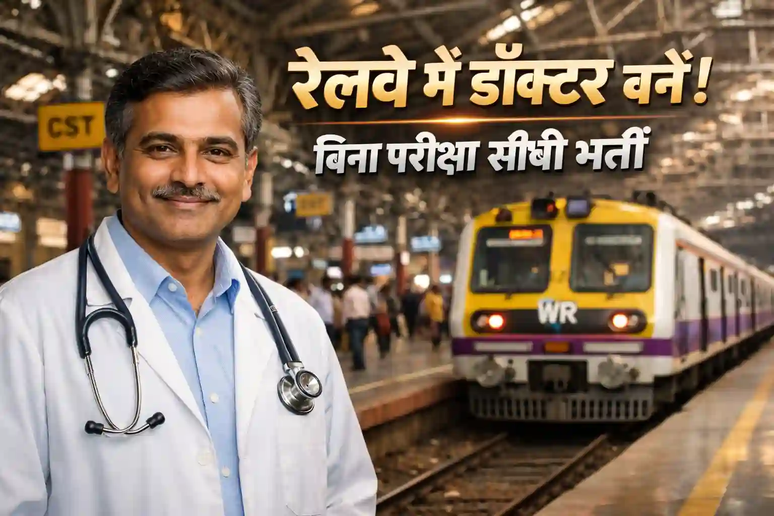 मध्य रेलवे मुंबई में डॉक्टरों की भर्ती के लिए वॉक-इन-इंटरव्यू की जानकारी।