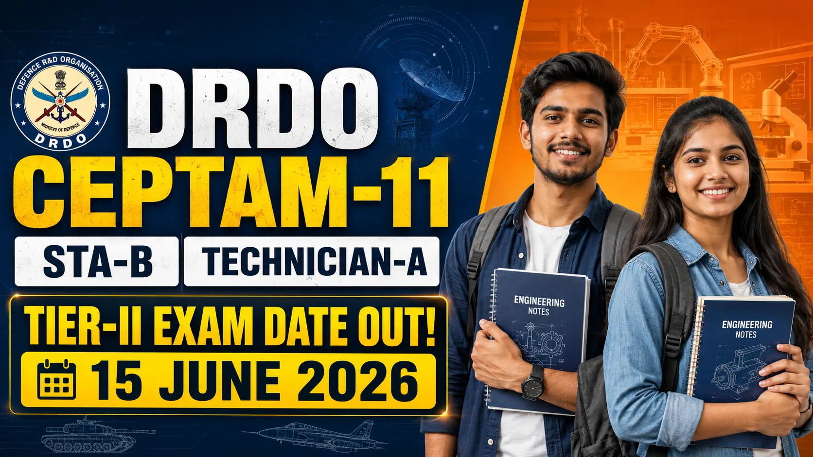 DRDO CEPTAM 11 Tier II Exam Date 2026 Announced Senior Technical Assistant B and Technician A CBT Schedule
