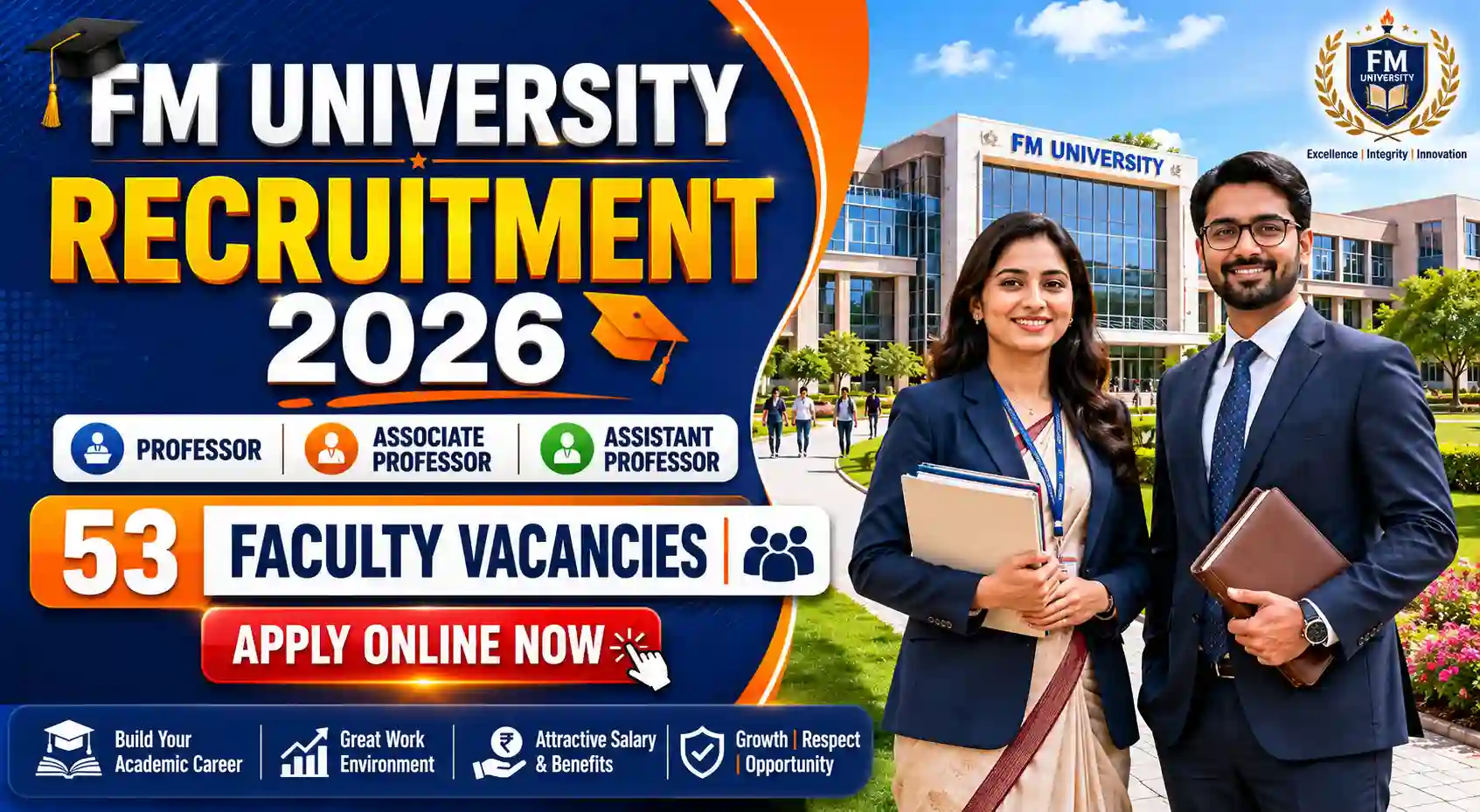 Fakir Mohan University FMU Faculty Recruitment 2026 Notification for 53 Professor and Assistant Professor Positions