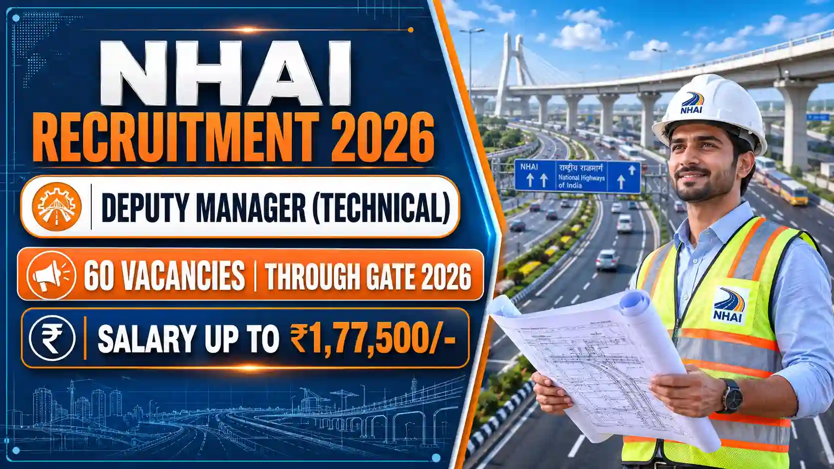 NHAI Deputy Manager Technical Recruitment 2026 Notification through GATE Score