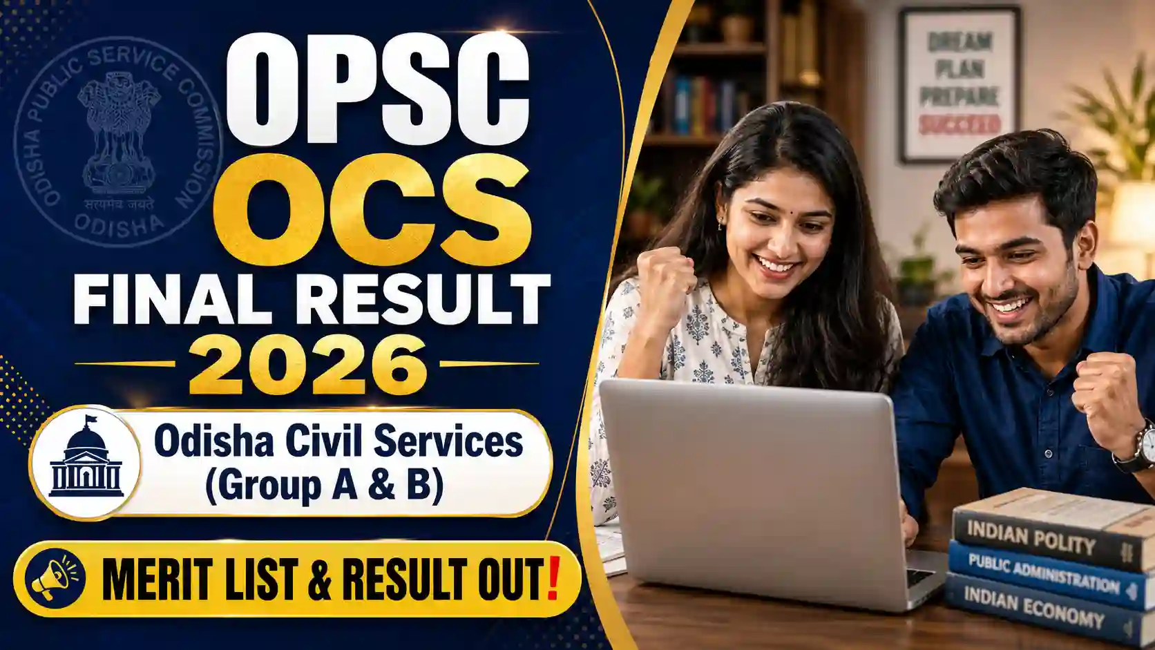 OPSC OCS Final Result 2026 Merit List PDF Download Announcement Banner