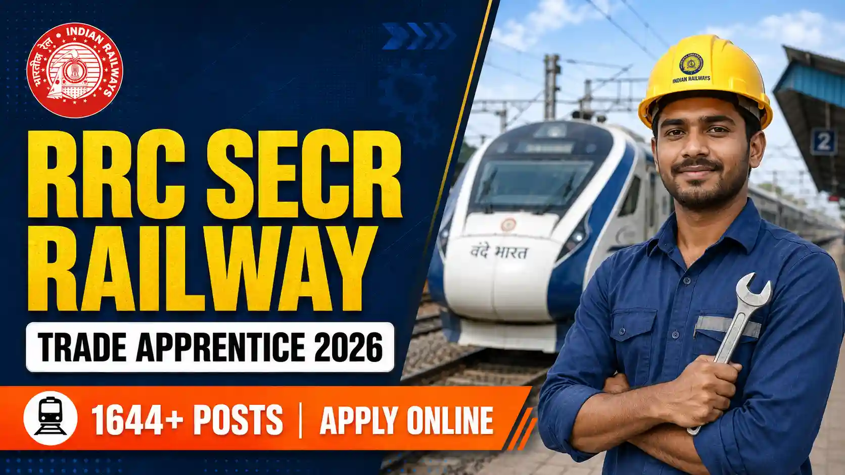RRC SECR Railway Trade Apprentice Recruitment 2026 Notification for 1644 Posts