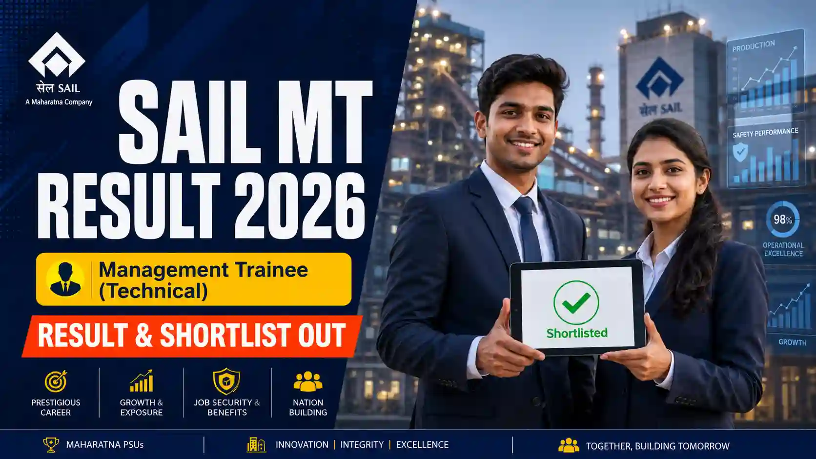 SAIL Management Trainee MT Technical Result 2026 Merit List PDF Download