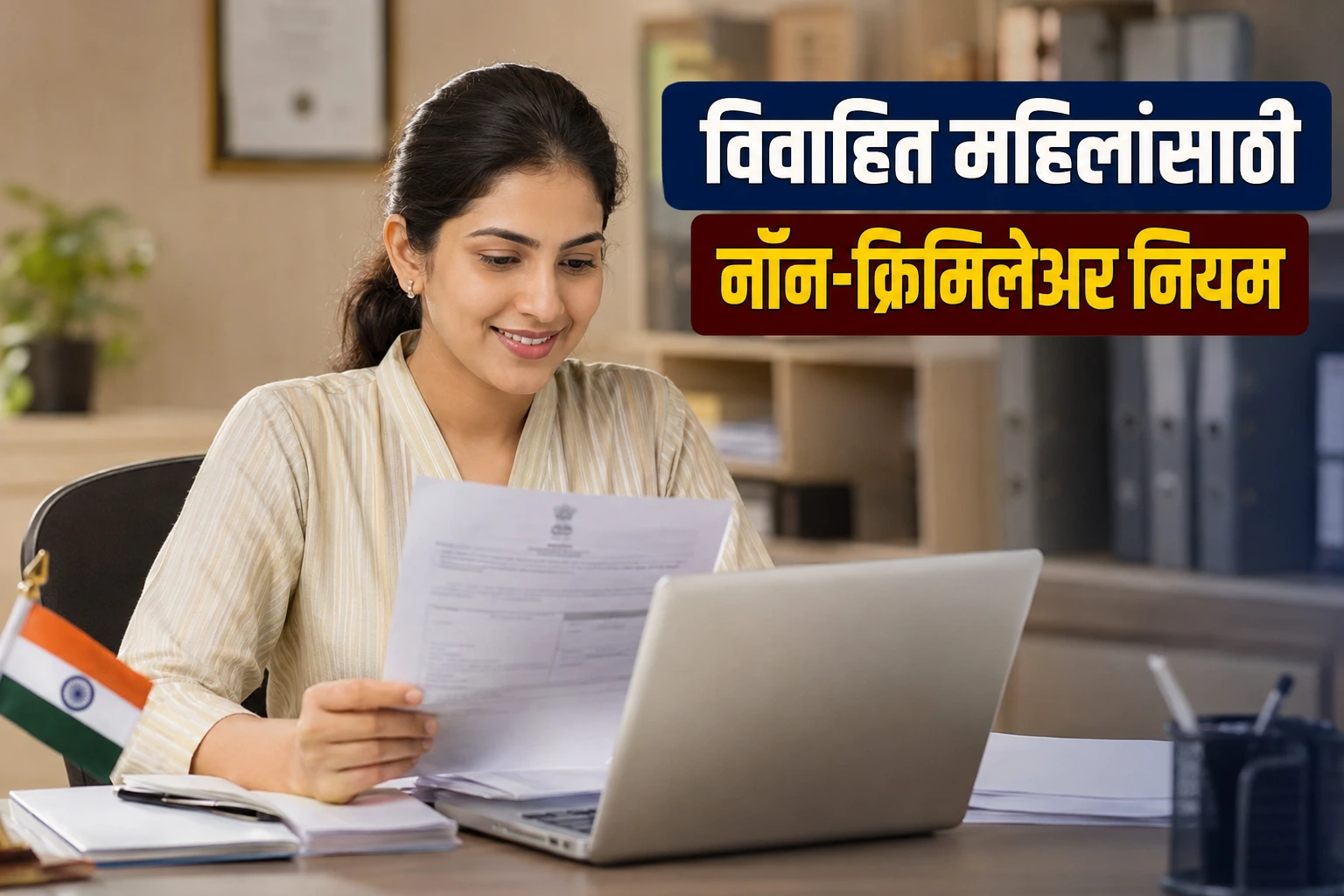 विवाहित महिलांसाठी नॉन-क्रिमिलेअर (NCL) प्रमाणपत्र मिळवण्याबाबतची सविस्तर माहिती आणि नियम.