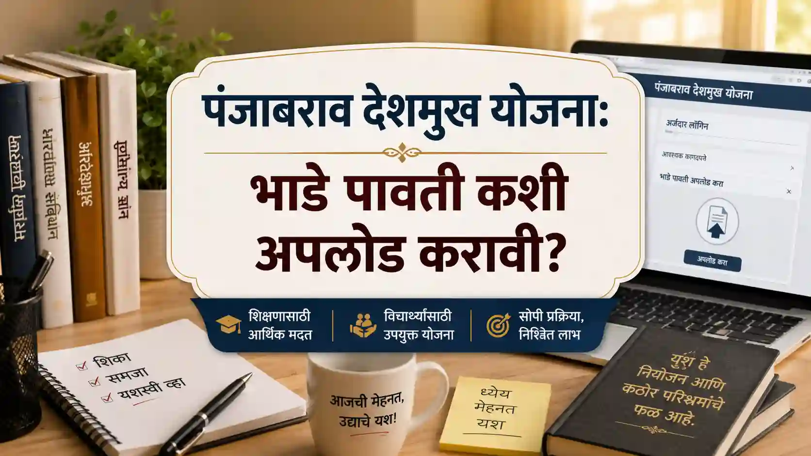 डॉ. पंजाबराव देशमुख वसतिगृह योजनेसाठी भाडे पावती अपलोड करण्याचे मार्गदर्शन.