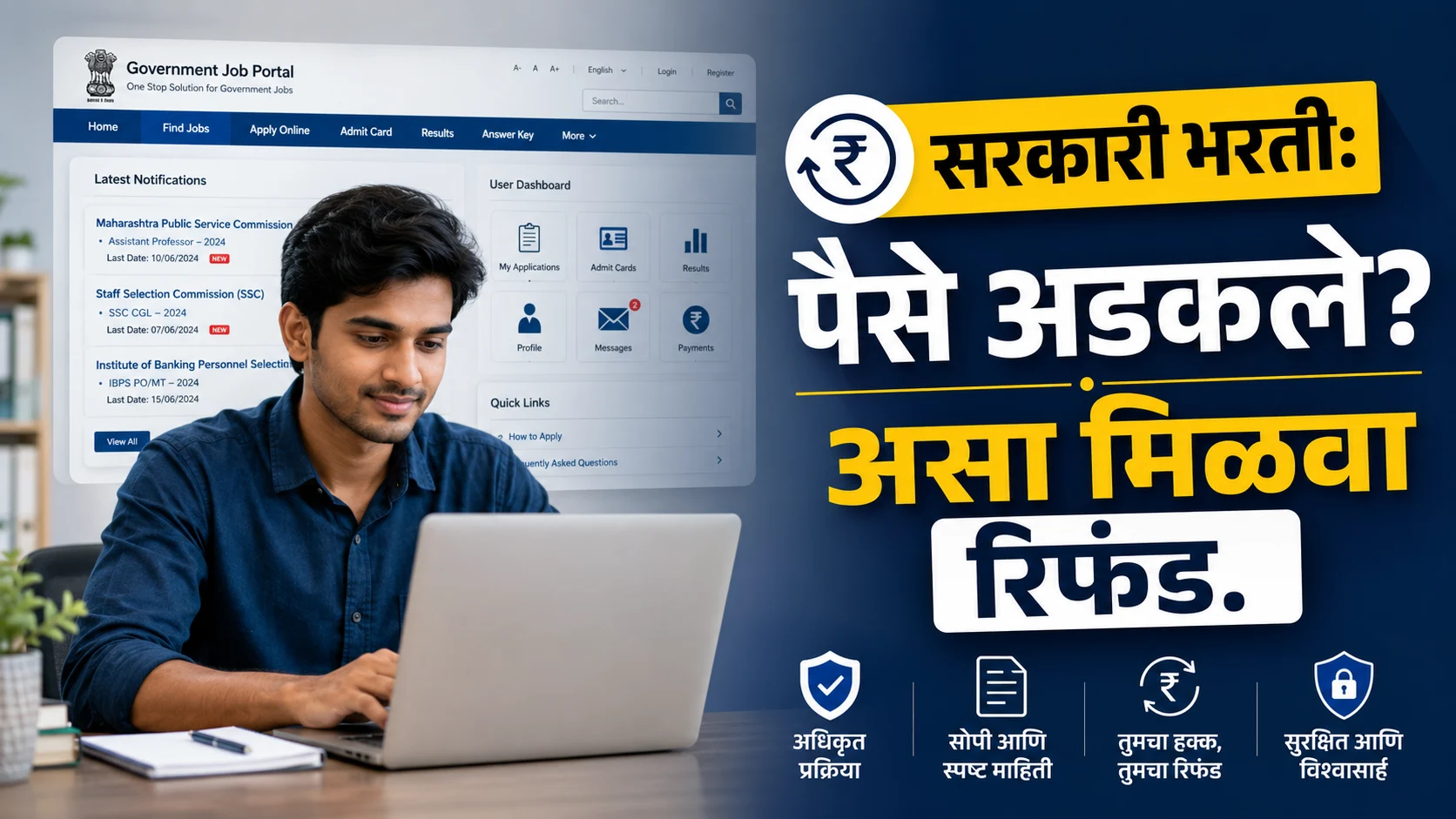 स्टेप-बाय-स्टेप मार्गदर्शक: सरळसेवा भरतीमध्ये पेमेंट फेल किंवा डबल पेमेंट झाल्यास रिफंड मिळवण्याची अधिकृत पद्धत.