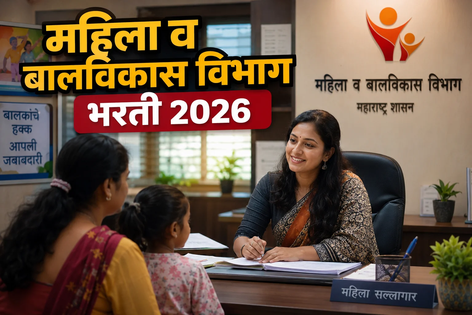 जिल्हा महिला व बालविकास अधिकारी कार्यालयात समुपदेशक पदाच्या भरतीची माहिती आणि पात्रता तपशील.