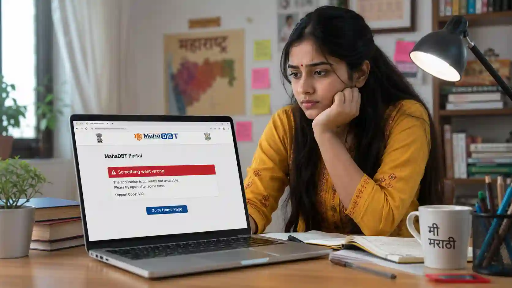 MahaDBT portal income certificate invalid error solution and barcode scanning guide in Marathi.