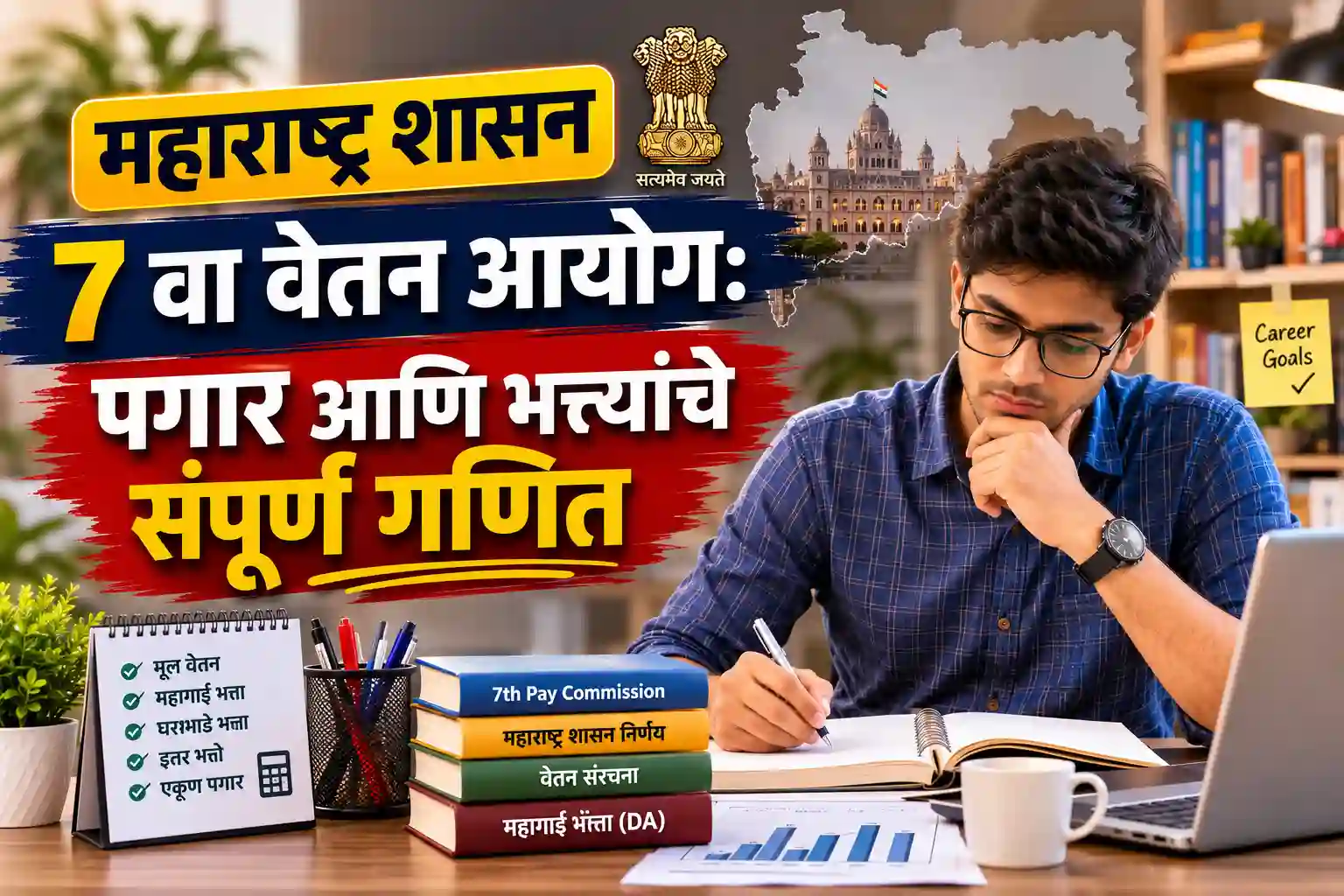 महाराष्ट्र शासनाच्या ७ व्या वेतन आयोगानुसार पगार आणि महागाई भत्ता गणना पद्धतीचे सोपे मार्गदर्शन.