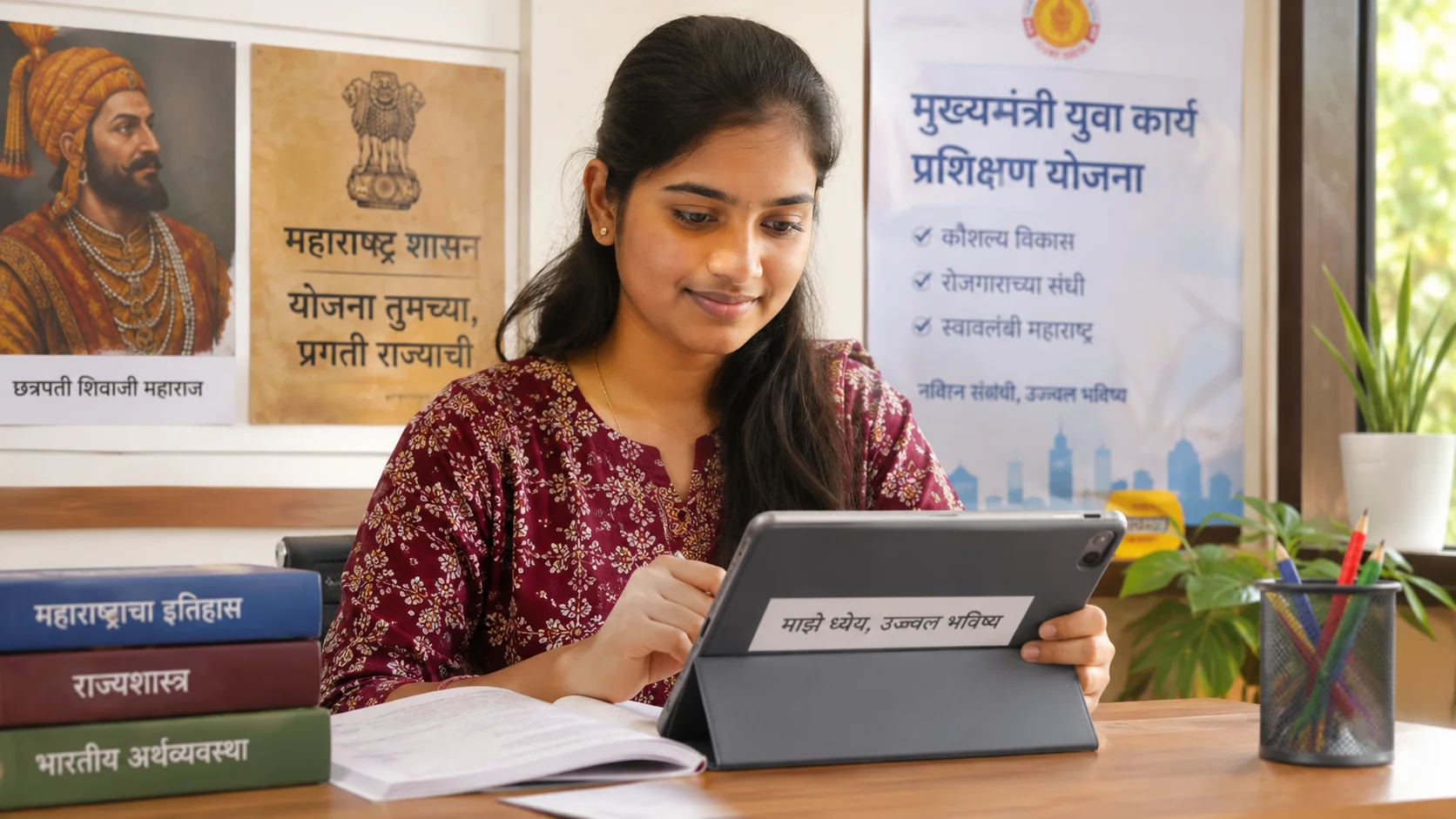 महाज्योती मोफत टॅबलेट आणि इंटरनेट डेटा योजना २०२६ अंतर्गत ऑनलाईन अर्ज करण्यासाठीची माहिती देणारे छायाचित्र.